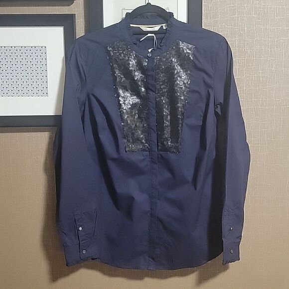 Boden Virginie Sequin Button Down Shirt - NWOT - Picture 1 of 10